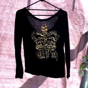 Juicy Couture black thin long sleeve shirt